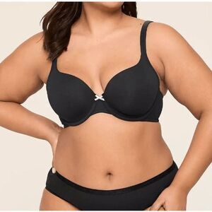 Cacique Lane Bryant Women's Plus Size Cotton Lightly Lined T-Shirt Bra Black 38D